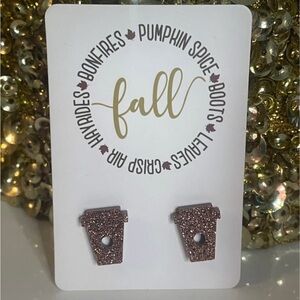 Glitter Coffee Cup Earrings